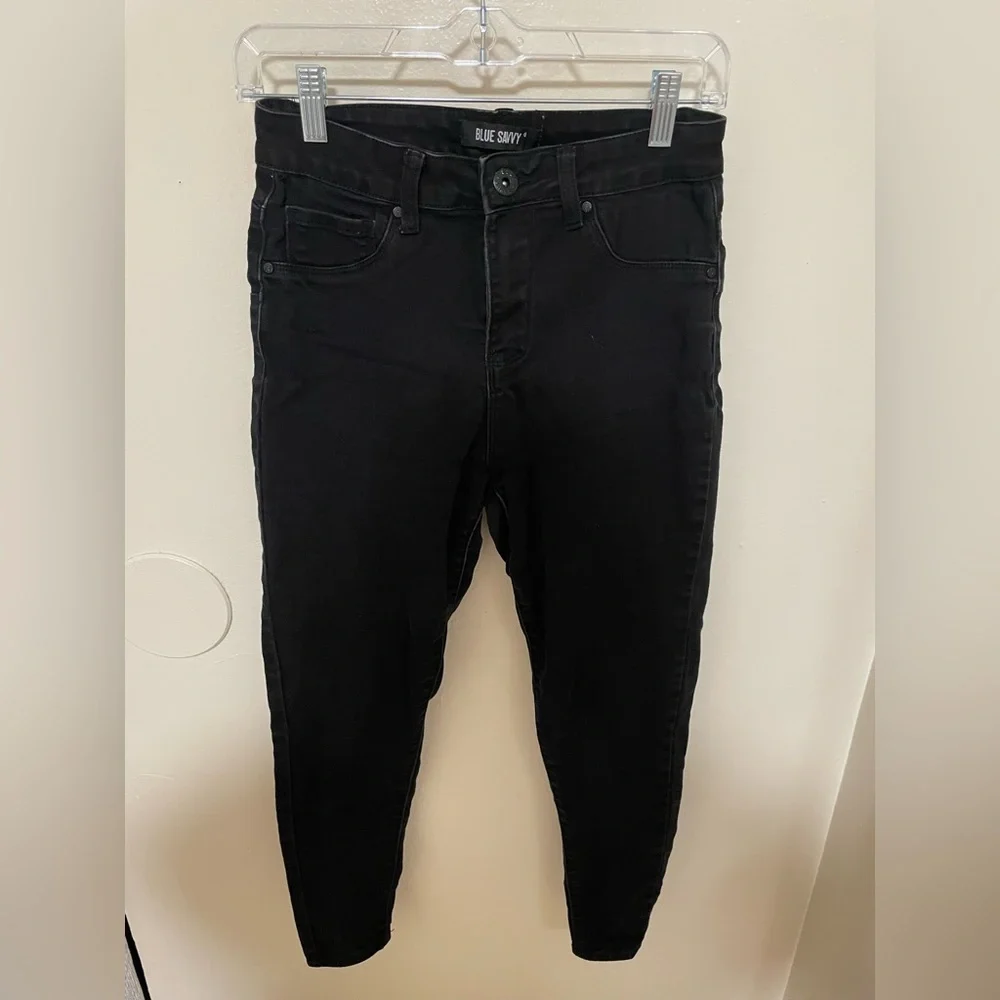 ✨Blue Savvy Black Denim Jeans Size 6 - Picture 1 of 6